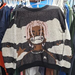 Stylish Graphic Black and Cream Sweater